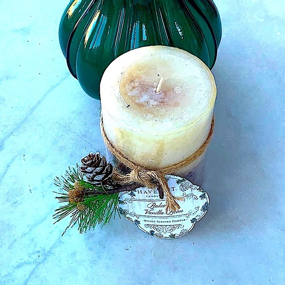 HAVEN STREET CANDLE BALSAM VANILLA BEAN RICHLY SCENTED PILLAR 3 BY 4 - Picture 4 of 5
